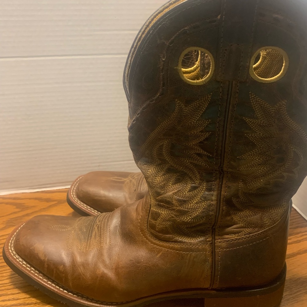 Laredo Brown Western Boots with Gold Accents Men’s Size 10.5D